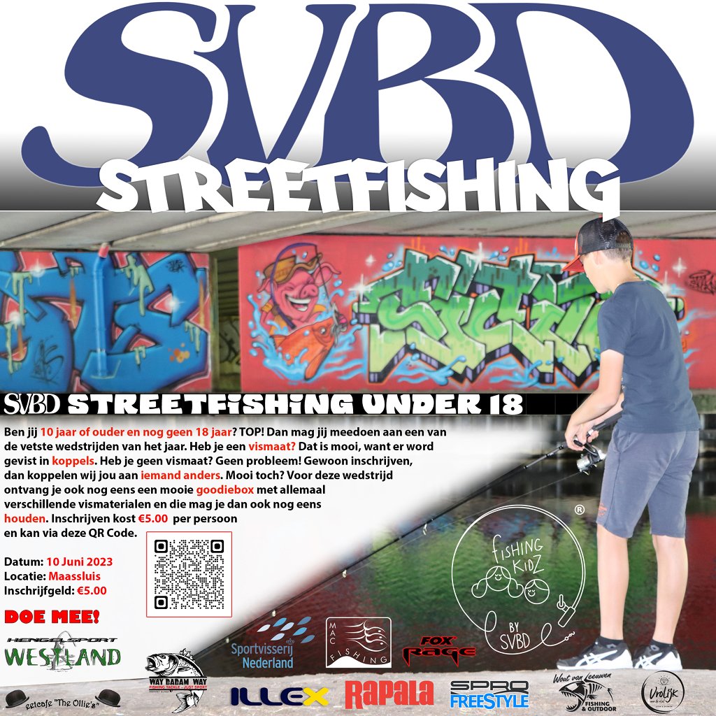 Schrijf je nu in voor de Streetfishing under 18 wedstrijd!