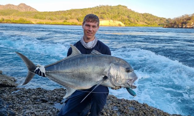 Deze bazen gaan op Giant Trevally (GT) vanaf de kant